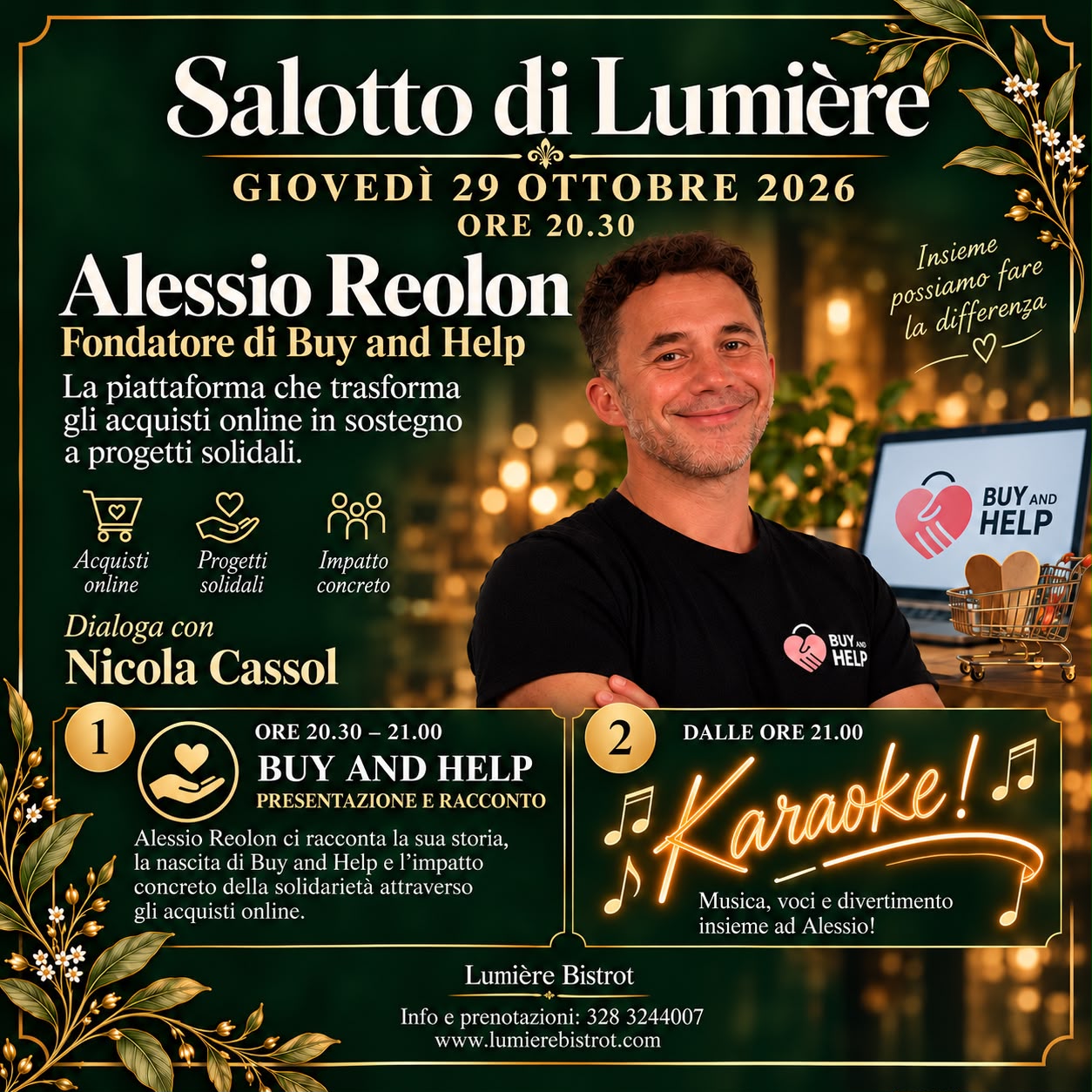 Locandina del prossimo Salotto Lumière con Alessio Reolon